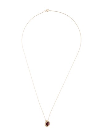 Necklace 10K Garnet Pendant Necklace