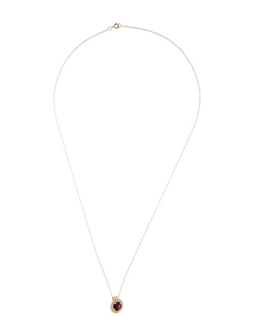 Necklace 10K Garnet Pendant Necklace