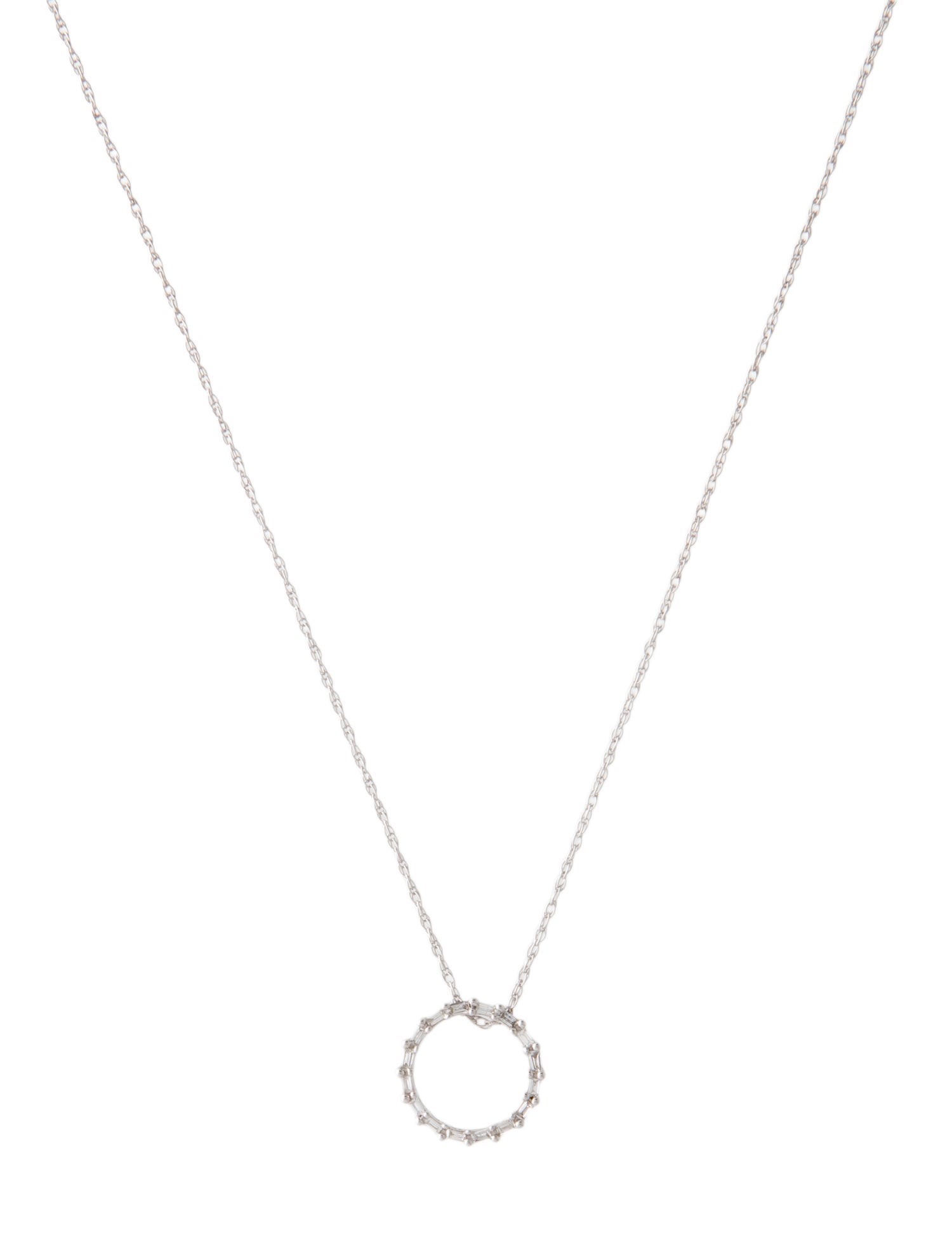 Necklace 10K Diamond Circle Pendant Necklace