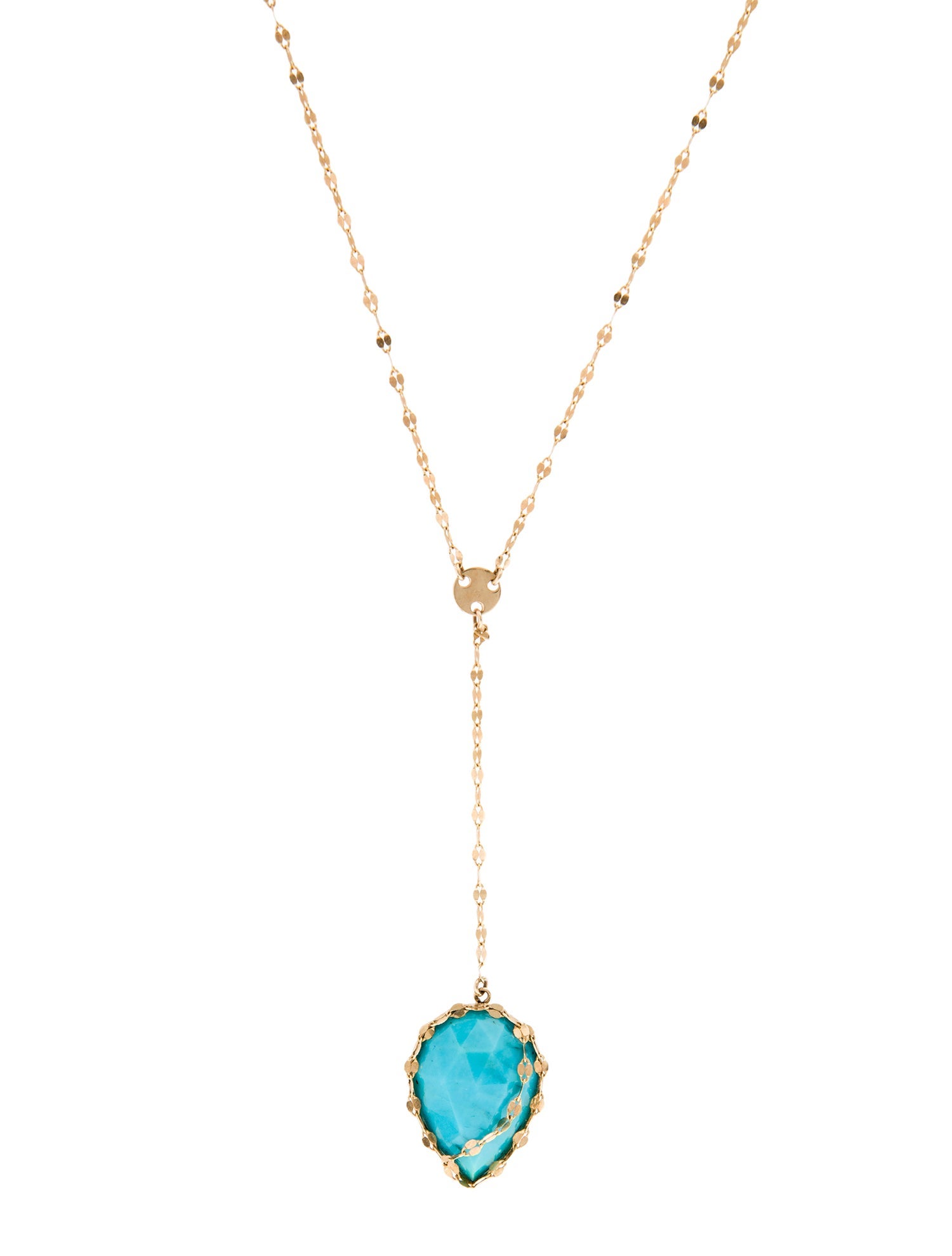 Lana Jewelry 14K Turquoise Lariat Necklace