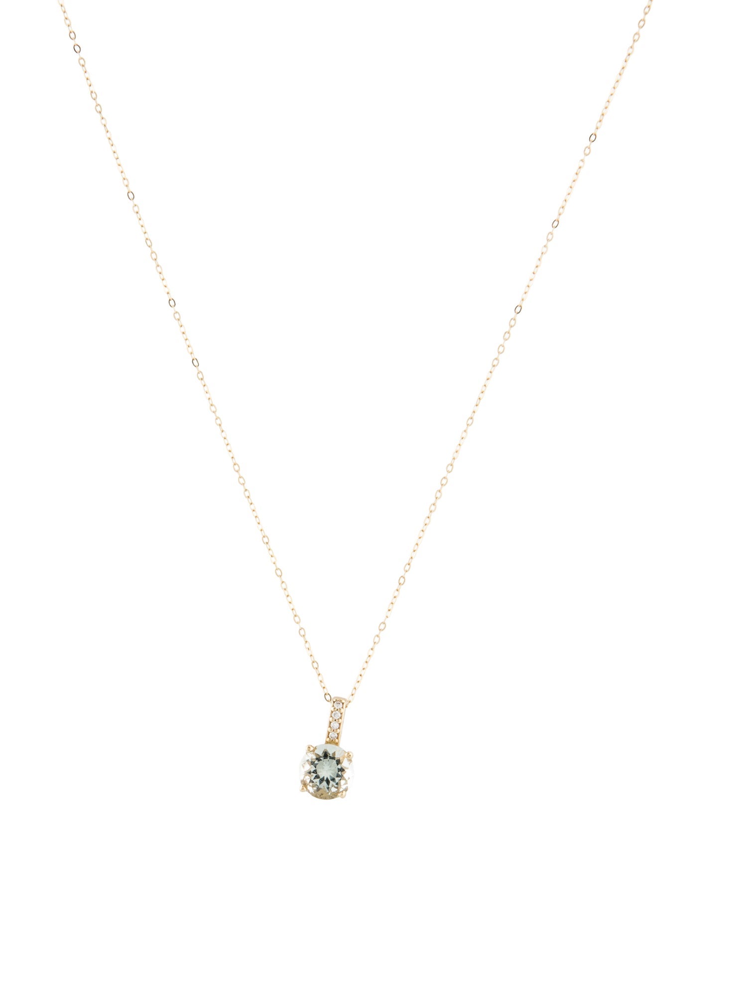 Necklace 14K Feldspar and Diamond Pendant