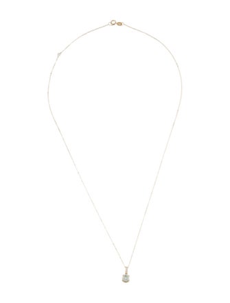 Necklace 14K Feldspar and Diamond Pendant Necklace