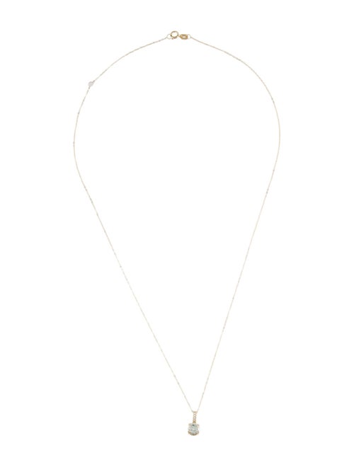 Necklace 14K Feldspar and Diamond Pendant Necklace