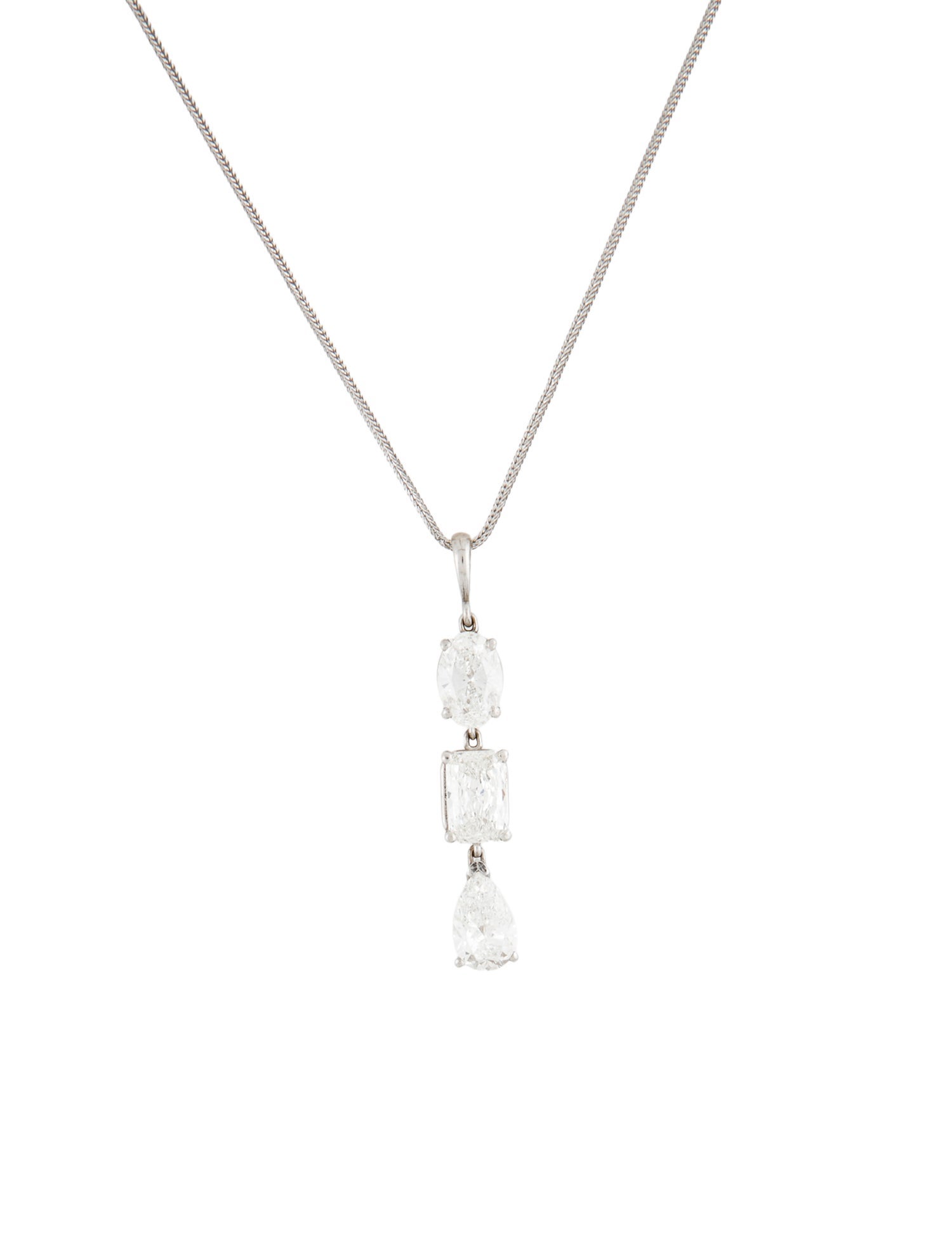 Necklace 14K 3.17ctw Lab-Grown Diamond Drop Pendant