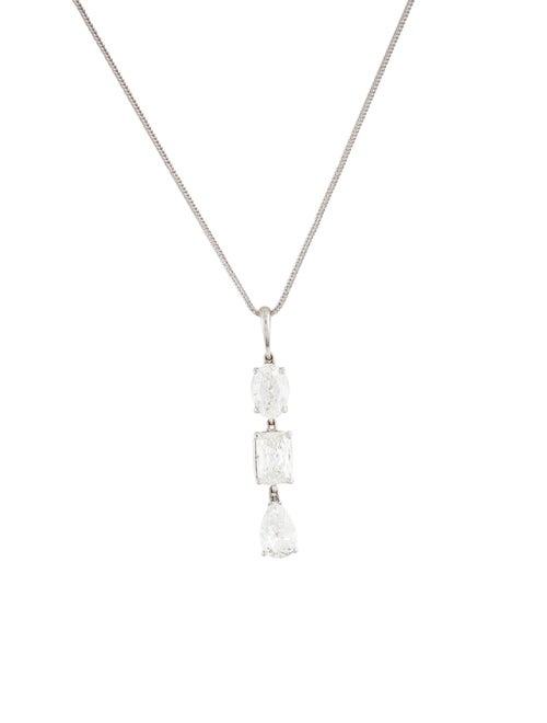 Necklace 14K 3.17ctw Lab-Grown Diamond Drop Pendant Necklace