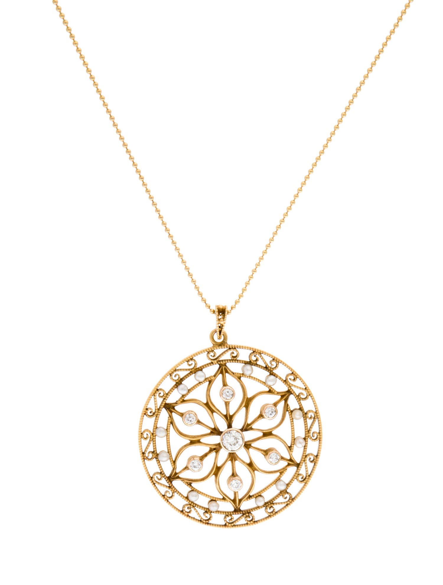 Necklace Pearl & Diamond Pendant