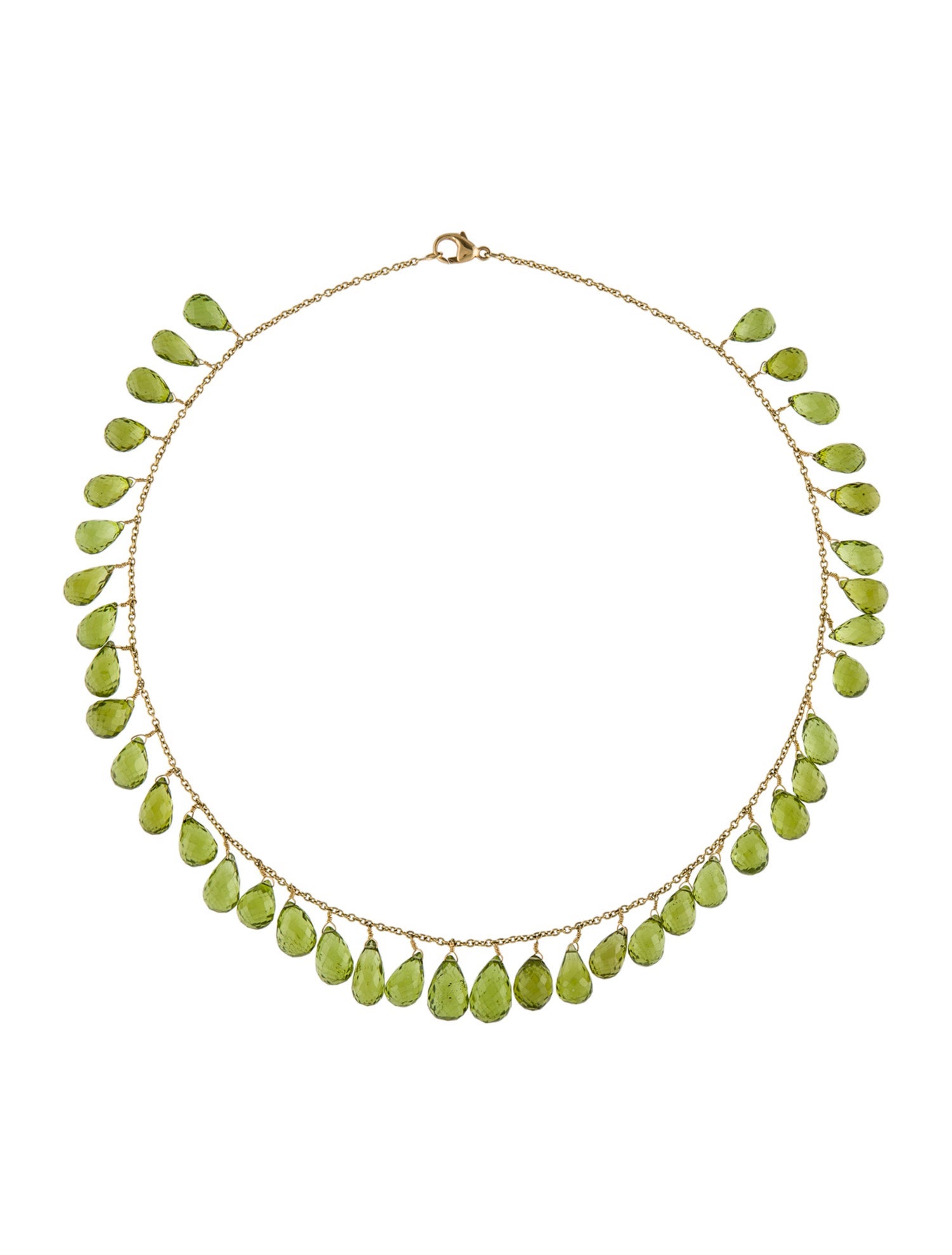 Necklace 18K Peridot Station