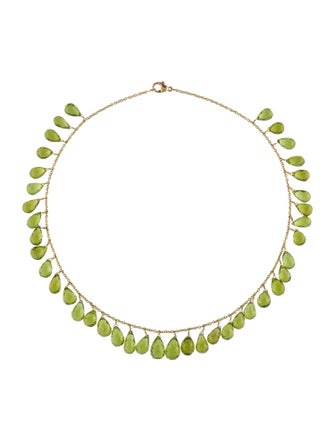 Necklace 18K Peridot Station Necklace