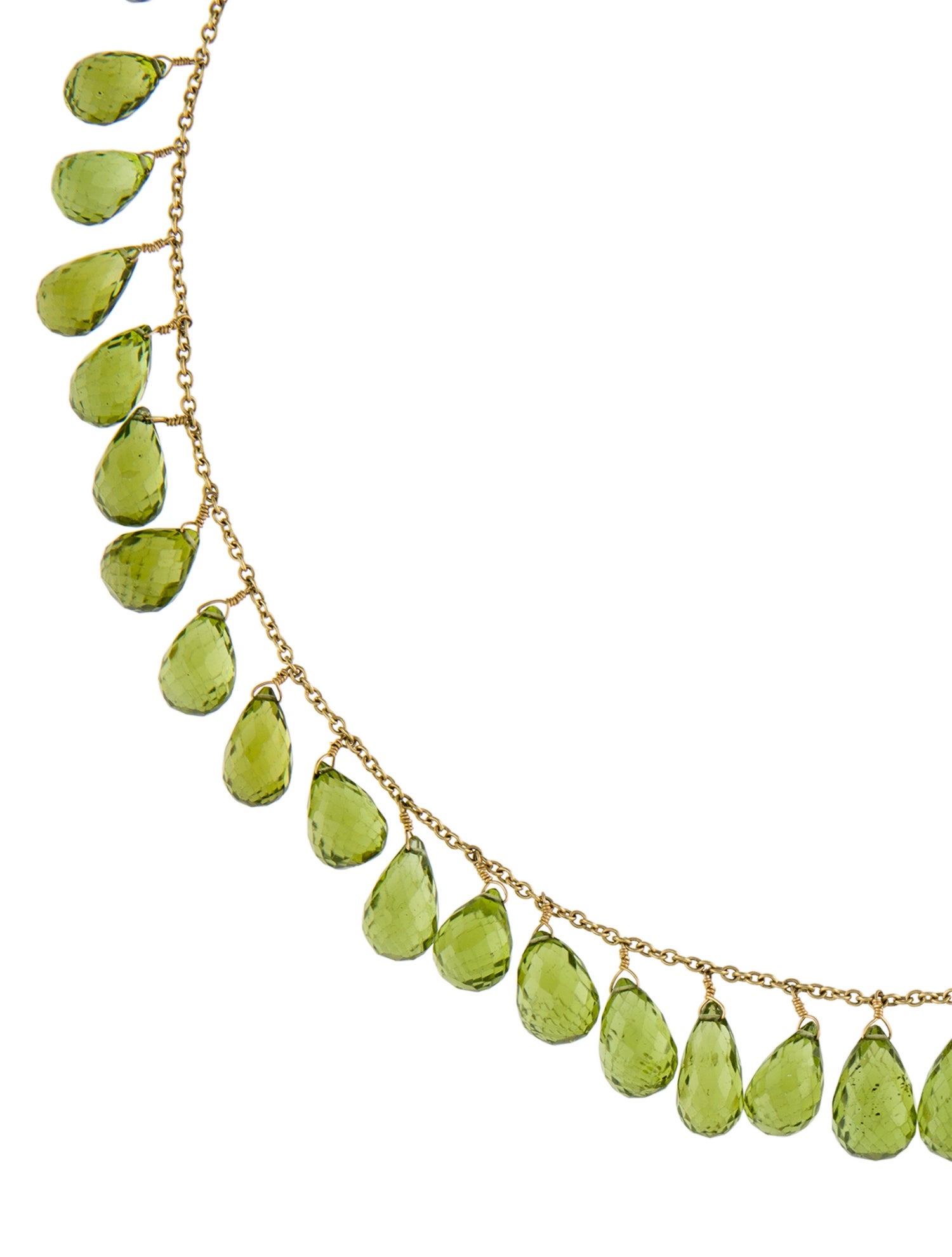 Necklace 18K Peridot Station