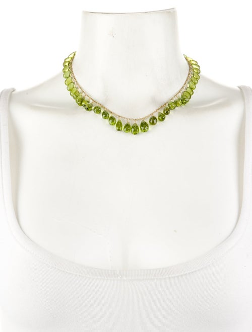 Necklace 18K Peridot Station Necklace