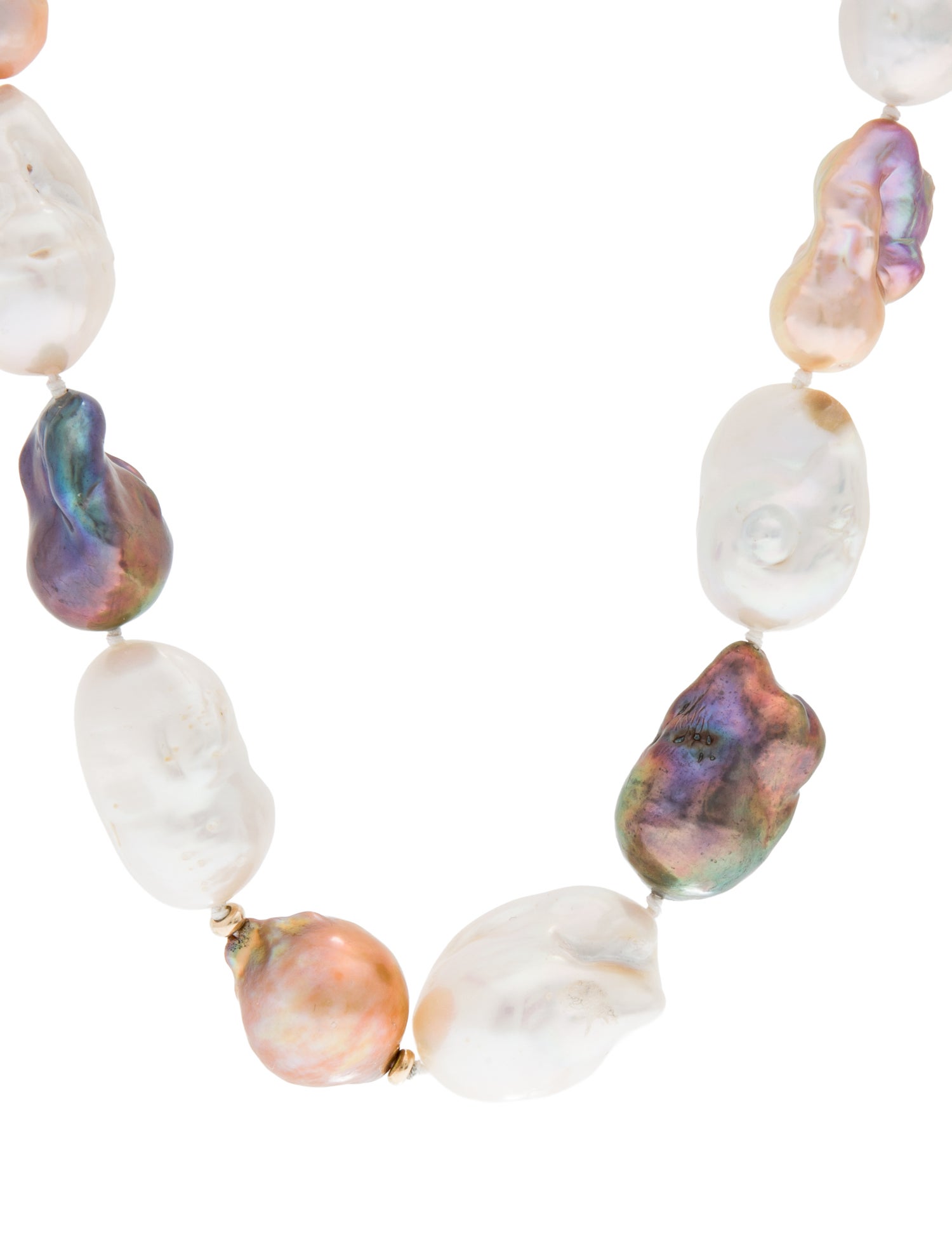 Necklace 14K Pearl & Dyed Pearl Strand