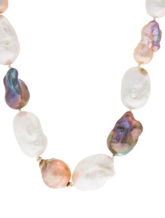 Necklace 14K Pearl & Dyed Pearl Strand Necklace