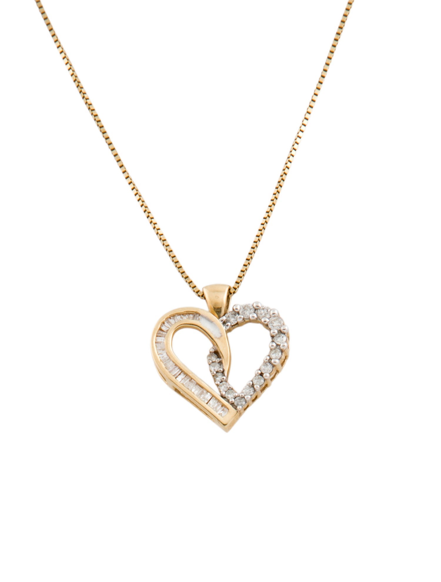 Necklace 14K Diamond Heart Pendant Necklace