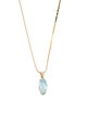 Necklace 14K Topaz Leave Pendant Necklace