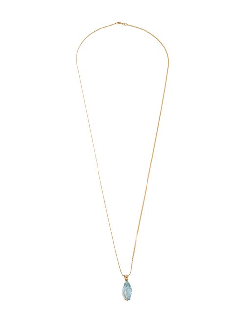 Necklace 14K Topaz Leave Pendant Necklace