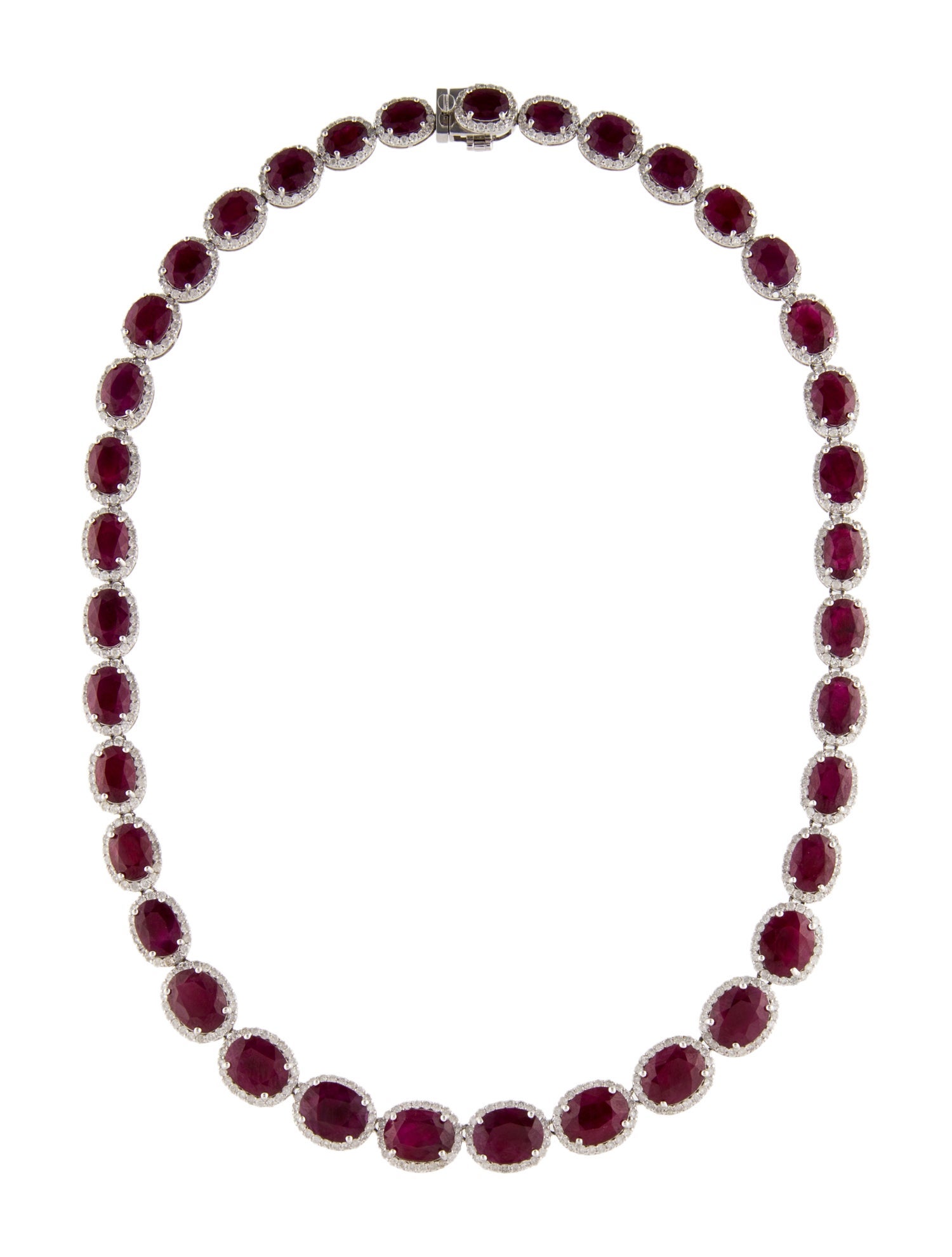 Necklace Oscar Friedman 14K 81.90ctw Ruby & Diamond Collar Necklace