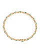 Necklace 14K 2.5ctw Emerald & Diamond Tennis Link Bracelet