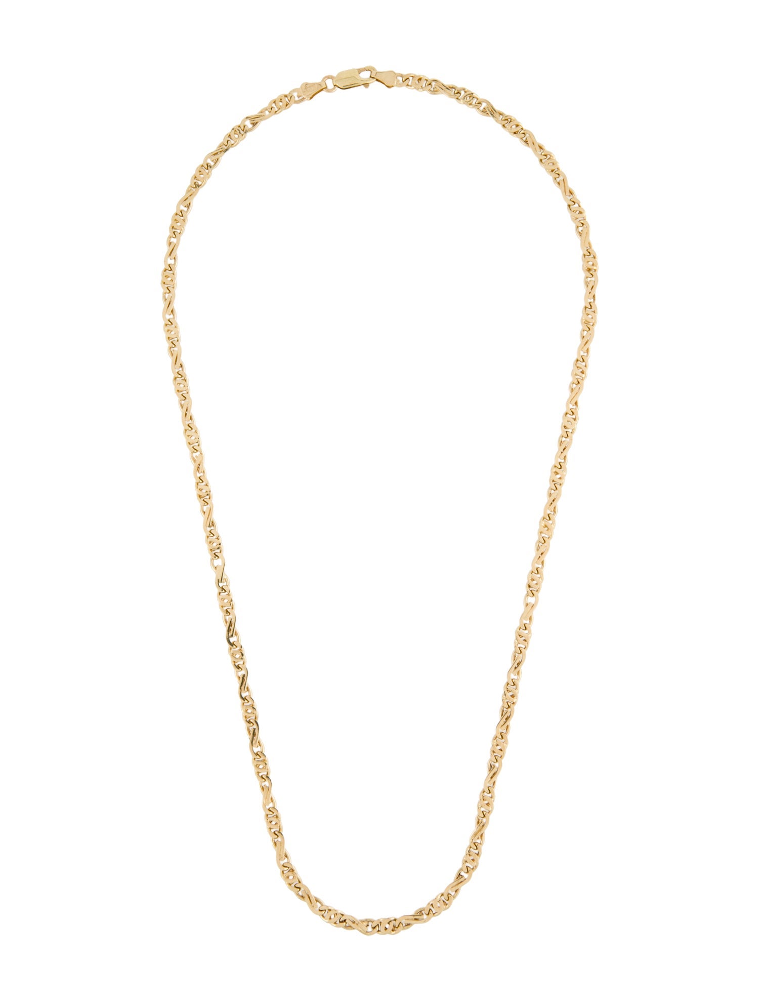 Necklace 14K Figaro Flat Link