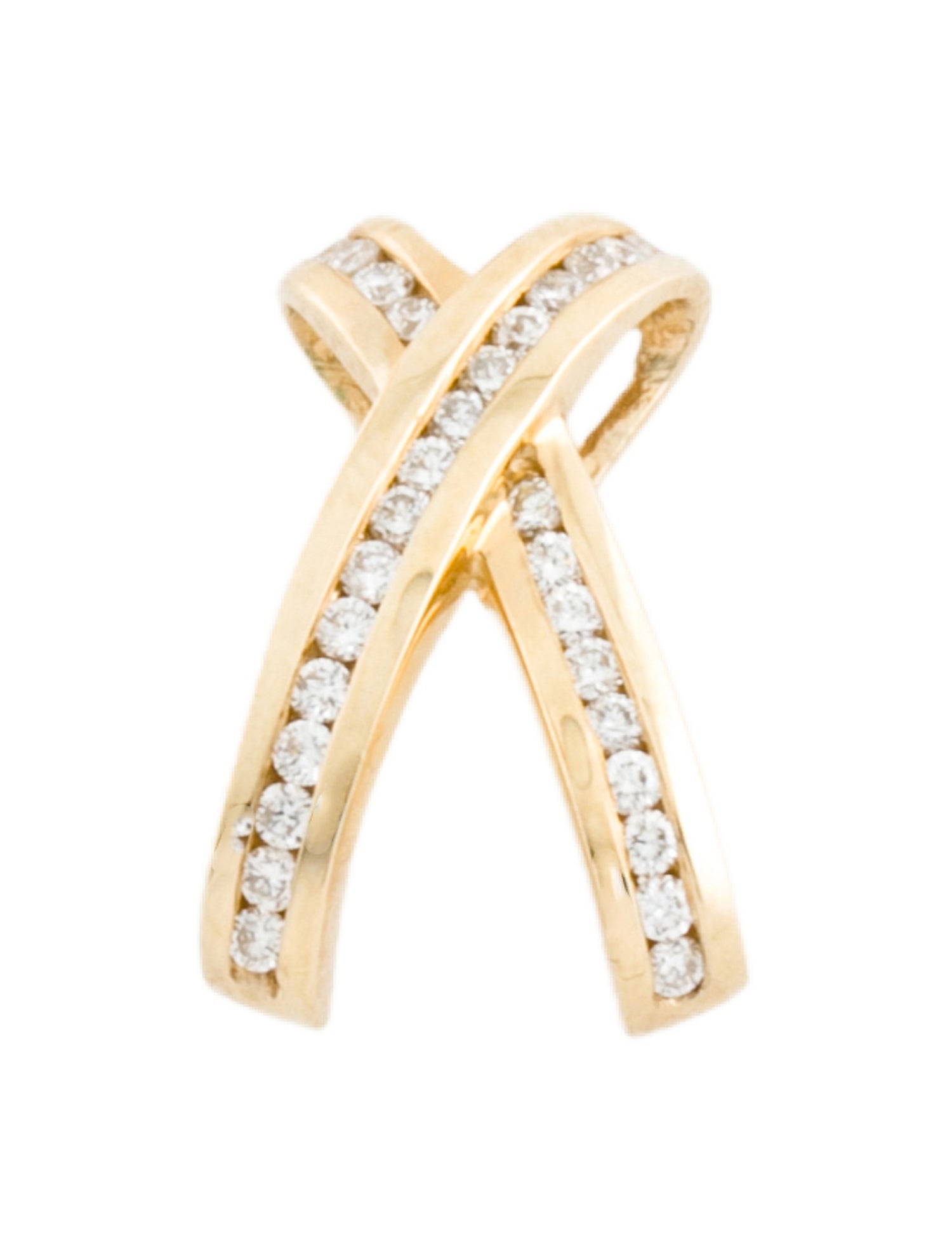 Necklace 14K Diamond Criss Cross Pendant