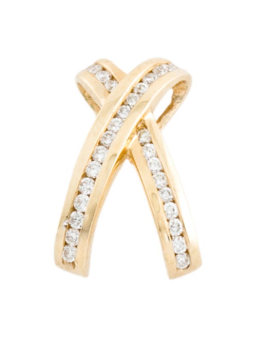Necklace 14K Diamond Criss Cross Pendant