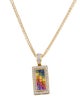 Necklace 18K Sapphire & Diamond Pendant w/ 14K Chain Necklace