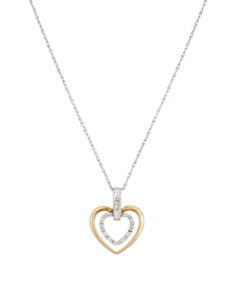 Necklace 14K Diamond Heart Pendant Necklace