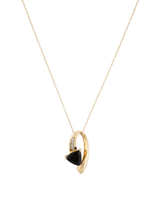 Necklace 14K Onyx & Diamond Pendant Necklace