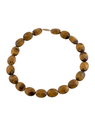 Necklace 10K Tiger's Eye Quartz Bead Necklace