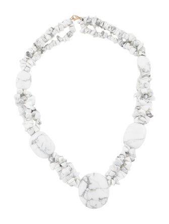 Necklace 14K Howlite Bead Strand Necklace