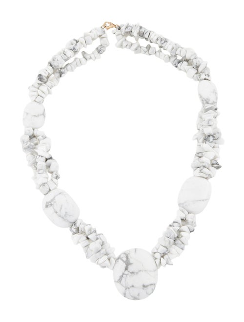 Necklace 14K Howlite Bead Strand Necklace