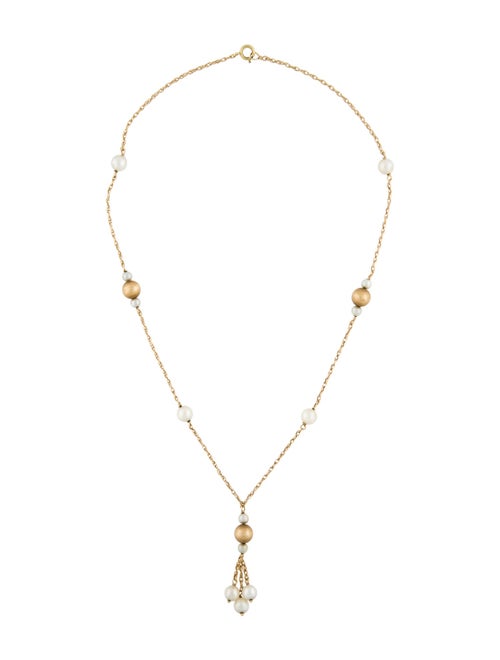 Necklace 14K Pearl Bead Lavalier Necklace