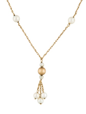 Necklace 14K Pearl Bead Lavalier Necklace