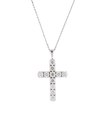Necklace 14K 4.53ctw Lab-Grown Diamond Cross Pendant Necklace