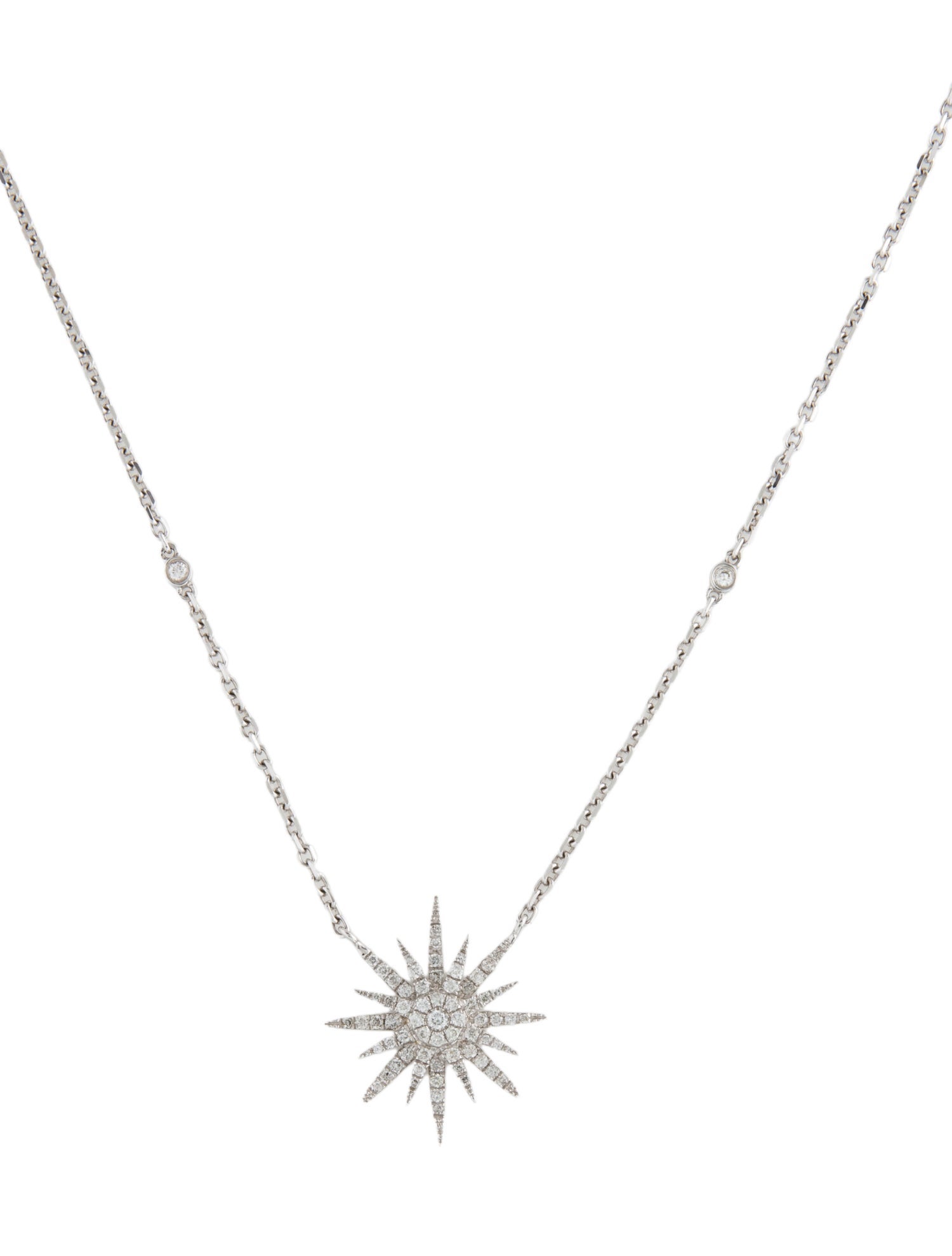 Necklace 18K Diamond Starburst Pendant