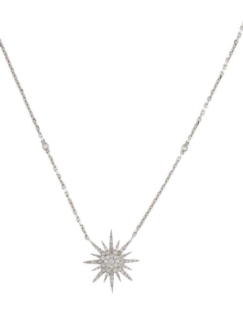 Necklace 18K Diamond Starburst Pendant Necklace