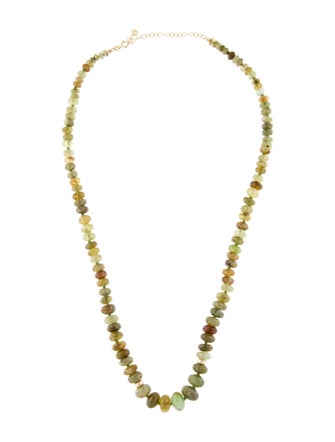 Necklace 14K Tsavorite Garnet Bead Strand Necklace