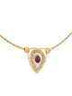 Necklace 18K Mother of Pearl, Ruby, & Diamond Pendant Necklace