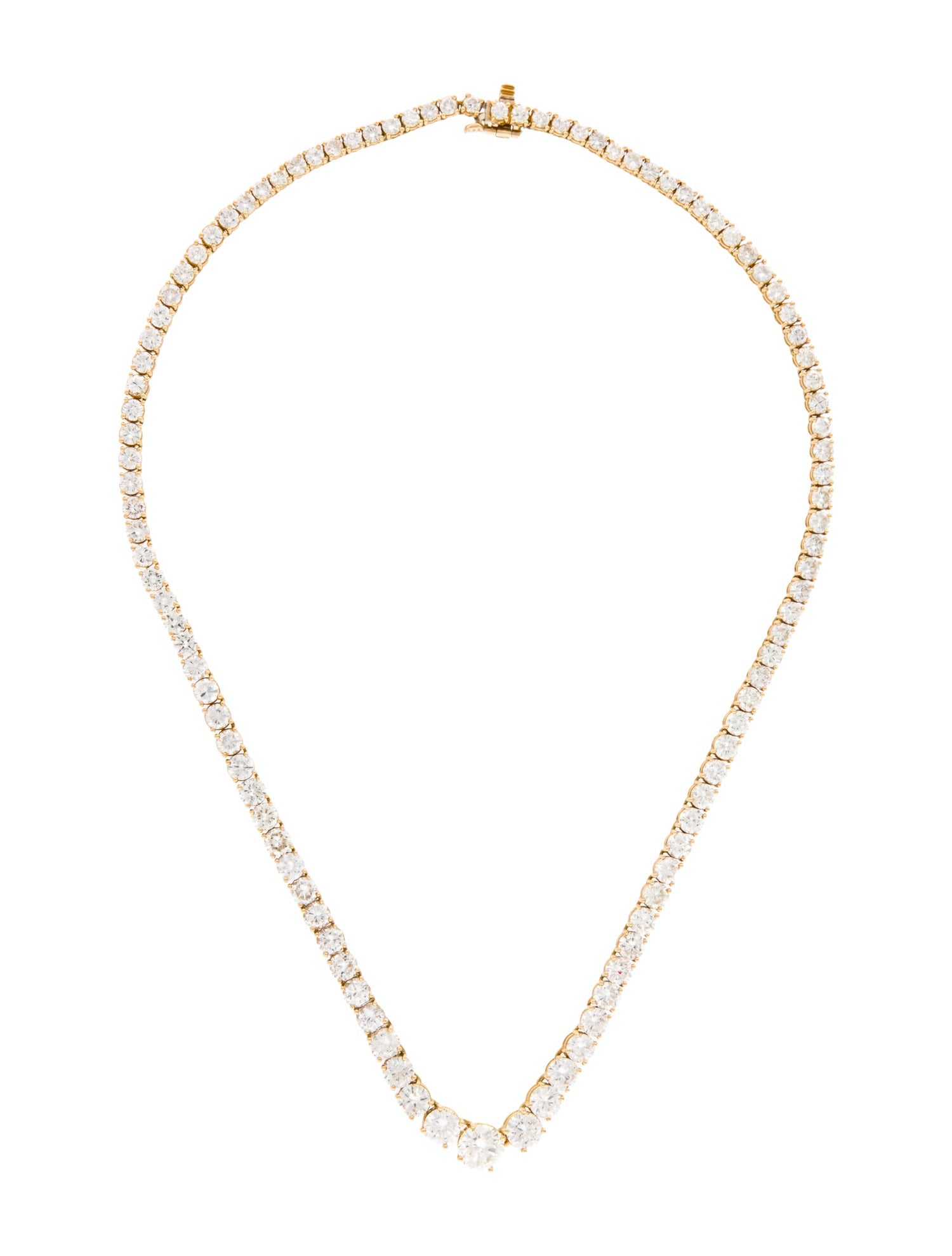 Necklace 18K 20.00ctw Diamond Graduated Tennis