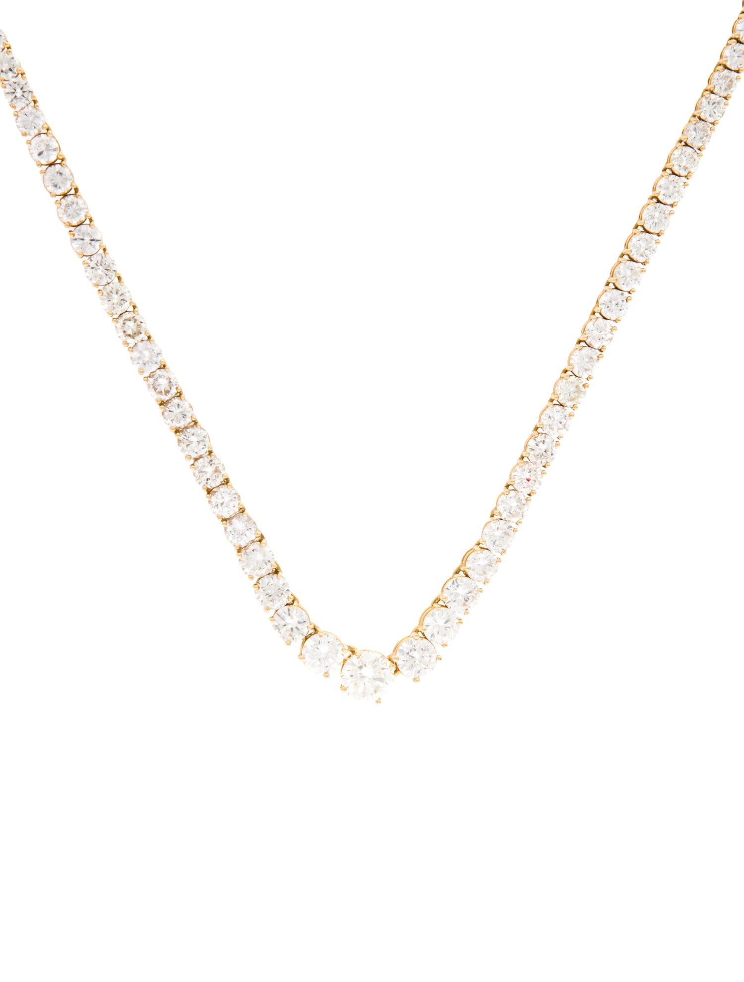 Necklace 18K 20.00ctw Diamond Graduated Tennis