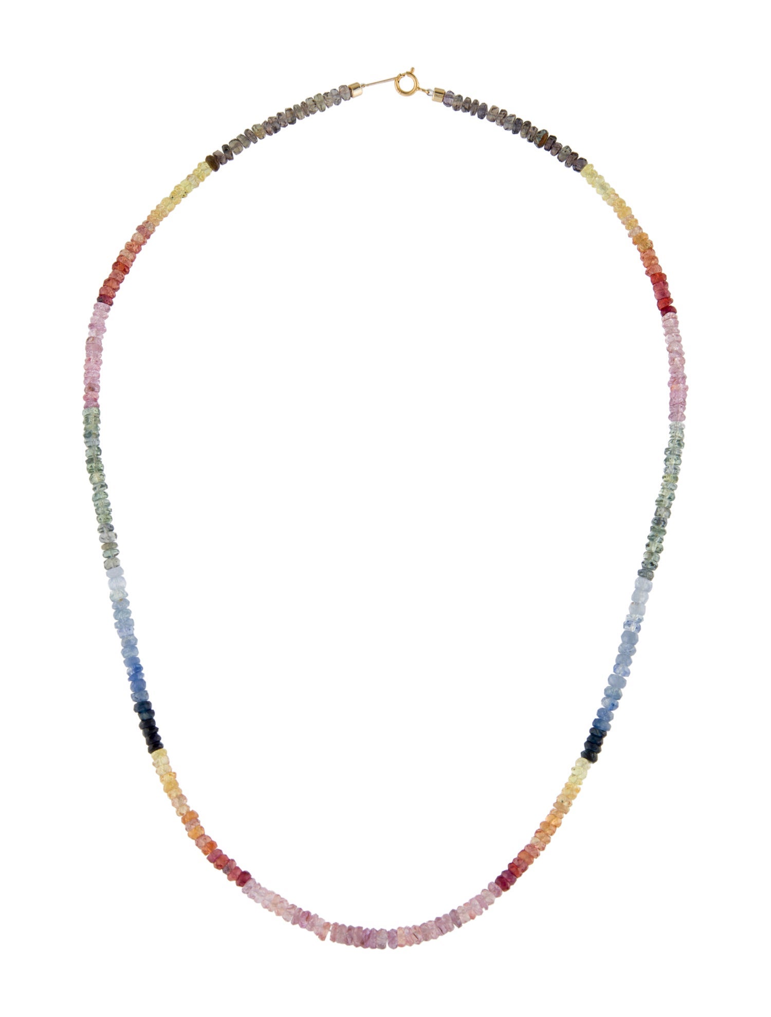 Necklace 18K Multicolor Sapphire Bead