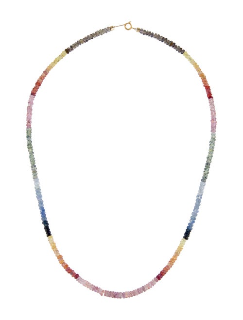 Necklace 18K Multicolor Sapphire Bead Necklace