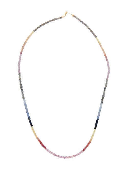 Necklace 18K Sapphire Bead Strand Necklace