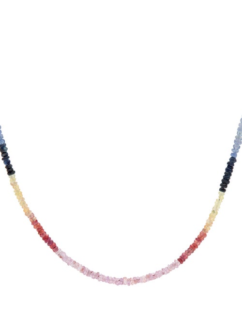 Necklace 18K Sapphire Bead Strand Necklace