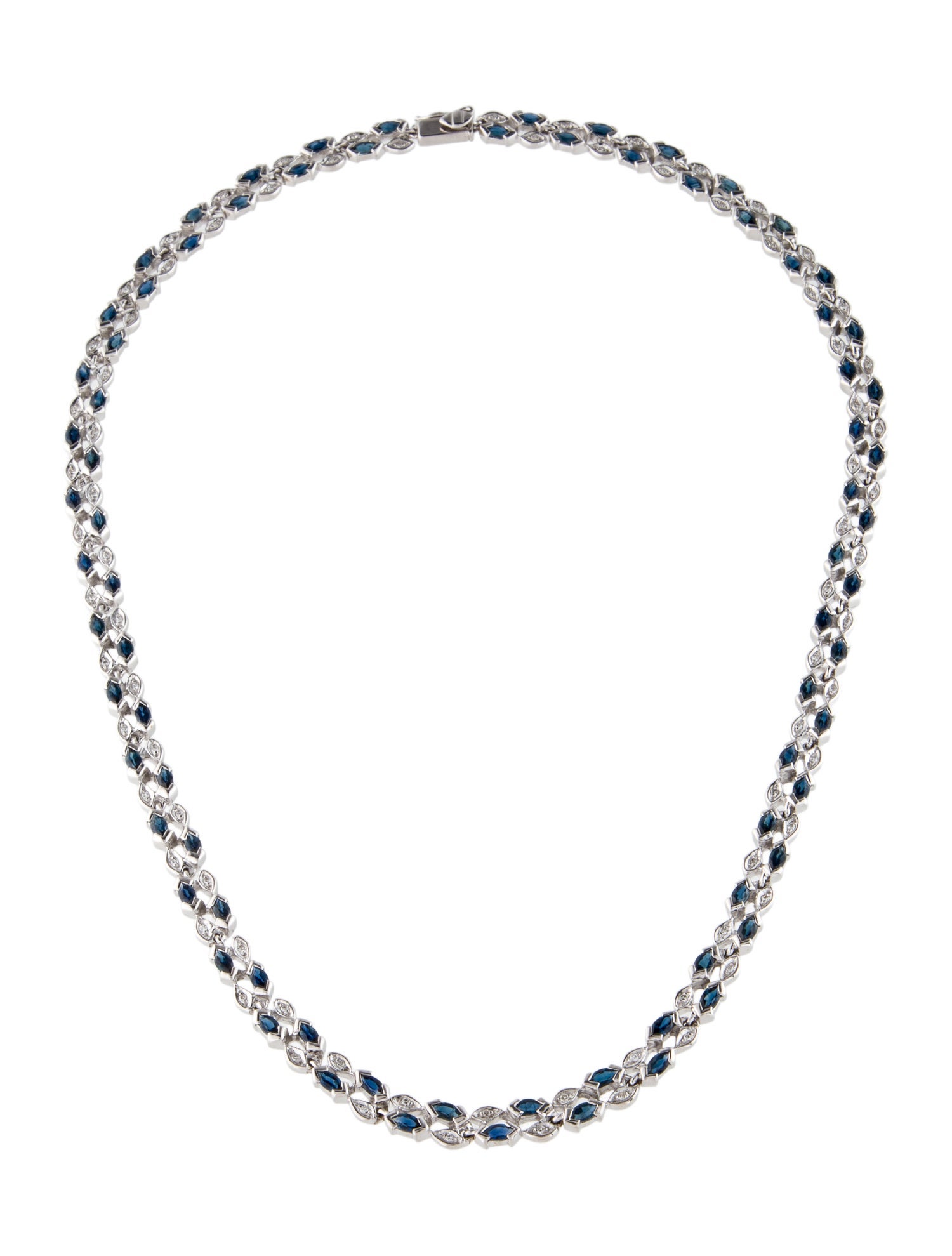 Necklace 18K 9.20ctw Sapphire & Diamond Collar