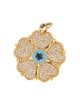 Necklace 14K Sapphire, Diamond & Enamel Flower Pendant