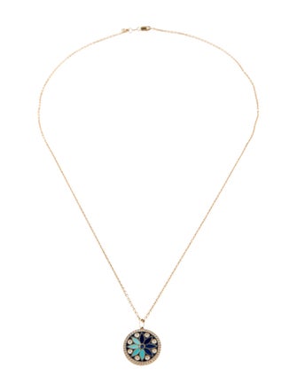 Sydney Evan Sapphire, Diamond & Enamel Kaleidoscope Pendant Necklace