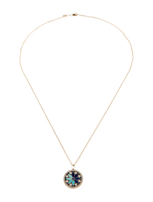 Sydney Evan Sapphire, Diamond & Enamel Kaleidoscope Pendant Necklace