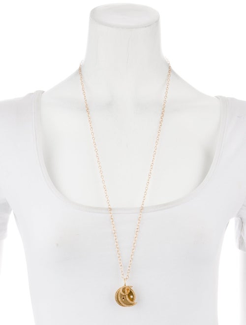 Andrea Fohrman 14K Opal, Citrine & Diamond Moonphase Pendant Necklace