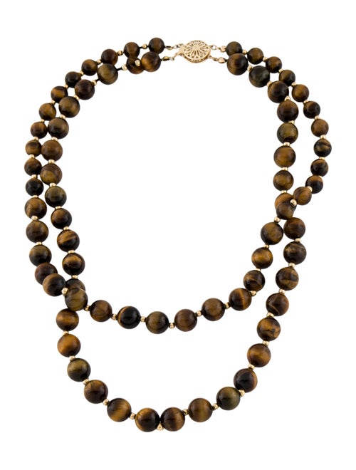 Necklace 14K Tiger's Eye Bead Necklace