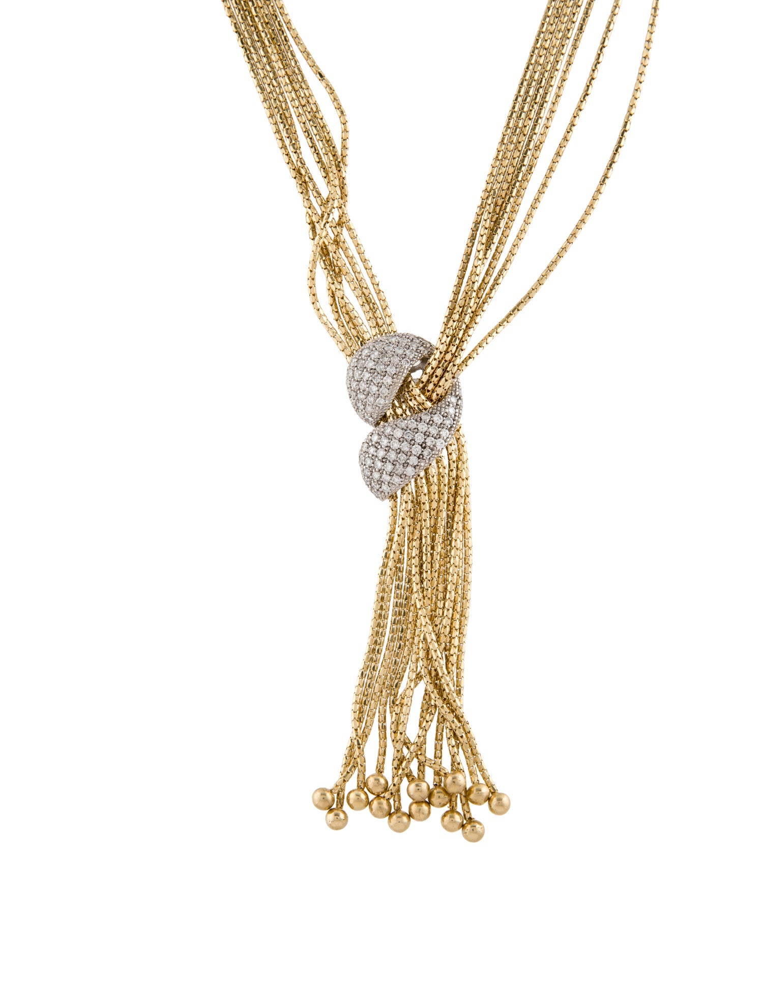 Necklace 14K 1.40ctw Diamond Multistrand Lariat